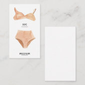 Blush lingerie-insteekkaart informatiekaartje (Voorkant / Achterkant)