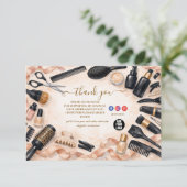 Blush Lint Haarstylist Bedankkaart (Staand voorkant)