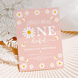 Blush Little Miss ONEderful Daisy Flowers Birthday Kaart
