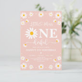 Blush Little Miss ONEderful Daisy Flowers Birthday Kaart (Staand voorkant)