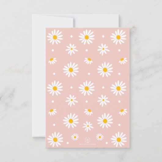 Blush Little Miss ONEderful Daisy Flowers Birthday Kaart (Achterkant)