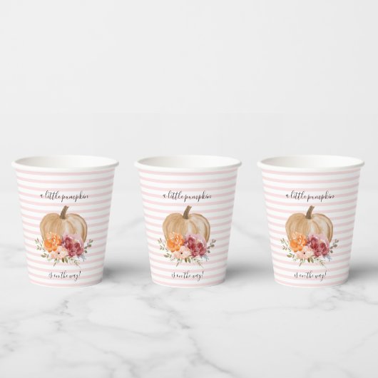 Blush Little Pumpkin Paper Cups Pumpkin Baby Showi Papieren Bekers (Multi)
