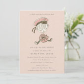Blush Little Sailor Nautical Baby shower Invite Bedankkaart (Staand voorkant)