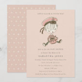 Blush Little Sailor Nautical Baby shower Invite Bedankkaart (Voorkant / Achterkant)