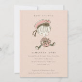 Blush Little Sailor Nautical Baby shower Invite Bedankkaart (Voorkant)