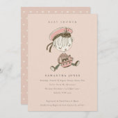 Blush Little Sailor Nautical Baby shower Invite Bedankkaart (Voorkant / Achterkant)