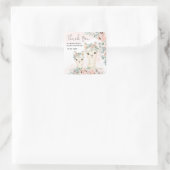 Blush Llama Floral Eucalyptus Baby Girl Vierkante Sticker (Tas)
