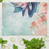 Blush Lotus Harmonie – Zachte Bloemendesign Theedoek (Gevouwen)