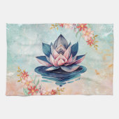 Blush Lotus Harmonie – Zachte Bloemendesign Theedoek (Horizontaal)