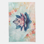 Blush Lotus Harmonie – Zachte Bloemendesign Theedoek (Verticaal)