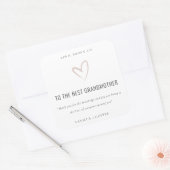 Blush Love Heart Beste grootmoeder Gift Candle Vierkante Sticker (Envelop)