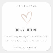 Blush Love Heart Lifeline Lover Fiancé Gift Candle Vierkante Sticker (Voorkant)