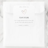 Blush Love Heart Lifeline Lover Fiancé Gift Candle Vierkante Sticker (Tas)