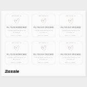 Blush Love Heart... word jij mijn Bridesmaid Gift Vierkante Sticker (Vel)