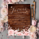Blush Love is in Bloom Rustic Wood Vrijgezellenfee Folie Uitnodiging