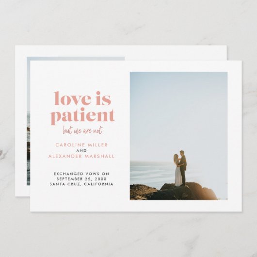 Blush Love is Patiënt, maar we zijn geen opkomst. Aankondiging (Voorkant / Achterkant)