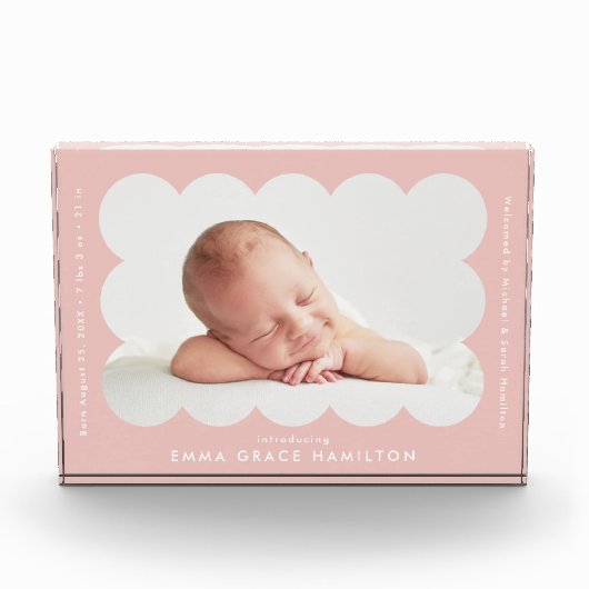 Blush Maagdheidsaankondiging van geboorte Lijst me Fotoblokken (Voorkant)
