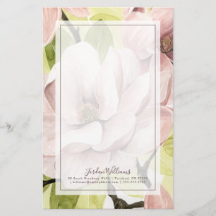Blush Magnolia Flowers Briefpapier