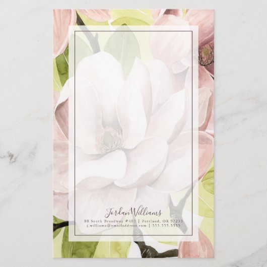 Blush Magnolia Flowers Briefpapier (Voorkant)