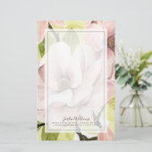Blush Magnolia Flowers Briefpapier (Staand voorkant)