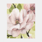 Blush Magnolia Flowers Fleece Deken (Voorkant)