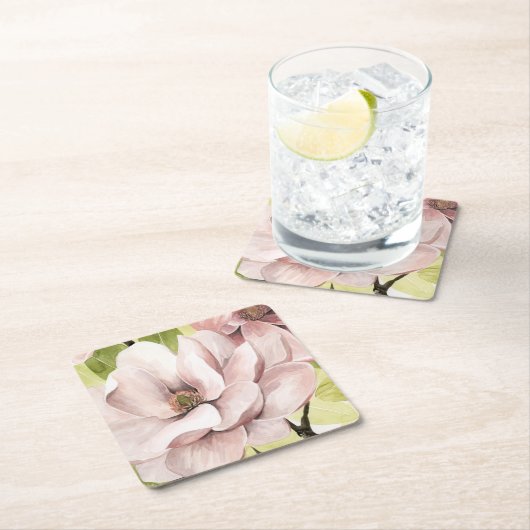 Blush Magnolia Flowers Kartonnen Onderzetters (Insitu)