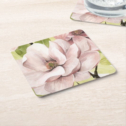 Blush Magnolia Flowers Kartonnen Onderzetters (Schuin)