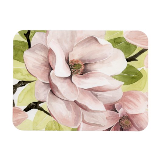 Blush Magnolia Flowers Magneet (Horizontaal)