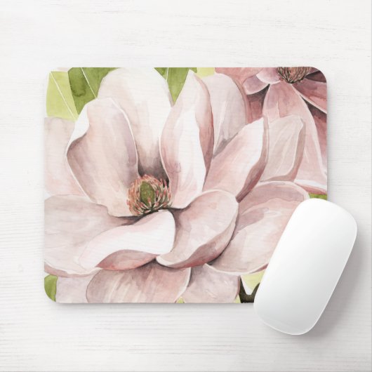 Blush Magnolia Flowers Muismat (Met muis)