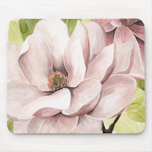 Blush Magnolia Flowers Muismat (Voorkant)
