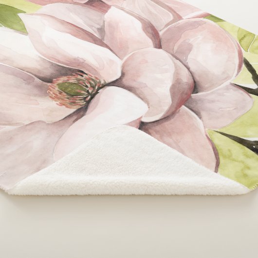 Blush Magnolia Flowers Sherpa Deken (3/4)
