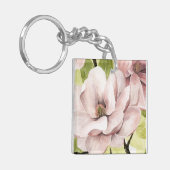 Blush Magnolia Flowers Sleutelhanger (Voorkant Links)