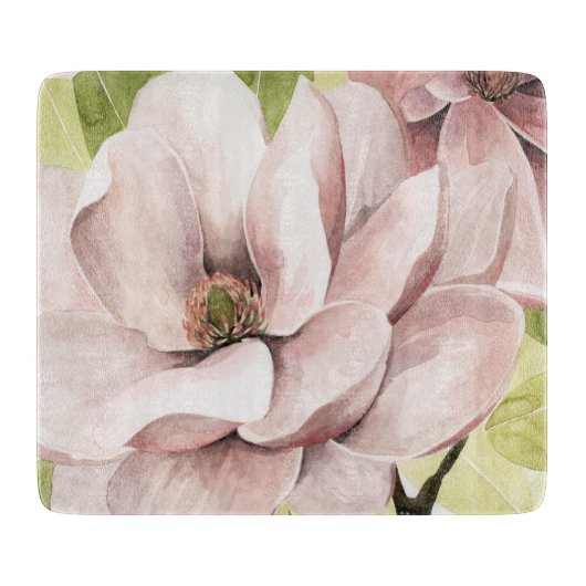 Blush Magnolia Flowers Snijplank (Voorkant)