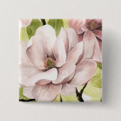 Blush Magnolia Flowers Vierkante Button 5,1 Cm (Voorkant)