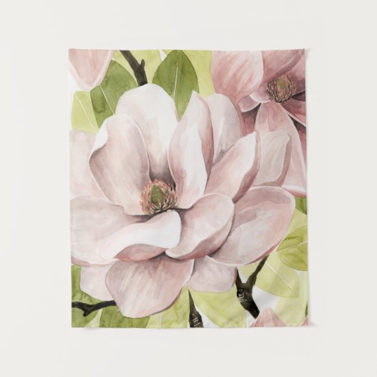 Blush Magnolia Flowers Wandkleed (Voorkant)