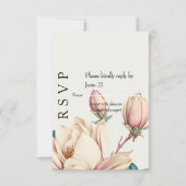 Blush magnolia RSVP kaartje (Voorkant)