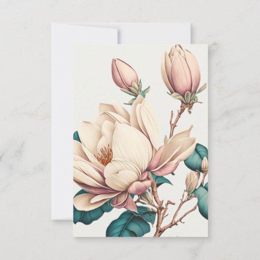 Blush magnolia RSVP kaartje (Achterkant)