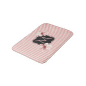 Blush Magnolias and Stripes Monogramed Badmat (Gekanteld)