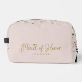 Blush Maid of Honor Script Naam Accessoire Gift Toilettasje (Voorkant)