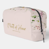 Blush Maid of Honor Script Naam Accessoire Gift Toilettasje (Rechterhoek)