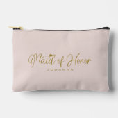 Blush Maid of Honor Script Naam Cosmetische Gift Etui (Voorkant)