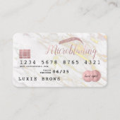 Blush + Marble Credit Card Microblading Visitekaartje (Voorkant)