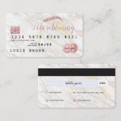 Blush + Marble Credit Card Microblading Visitekaartje (Voorkant / Achterkant)