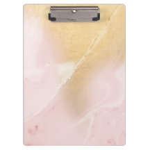 Blush Marble Faux Gold Kantoor Klembord