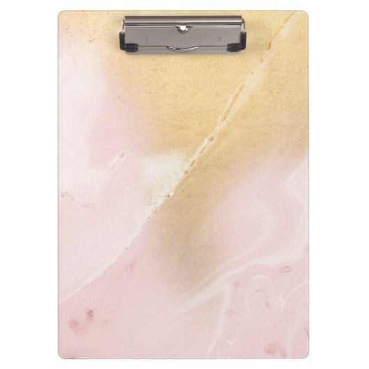 Blush Marble Faux Gold Kantoor Klembord (Voorkant)