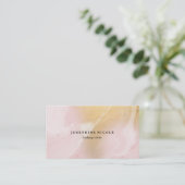 Blush Marble Faux Gold Makeup Artist Visitekaartje (Staand voorkant)