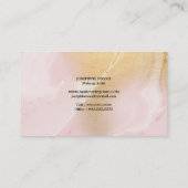 Blush Marble Faux Gold Makeup Artist Visitekaartje (Achterkant)