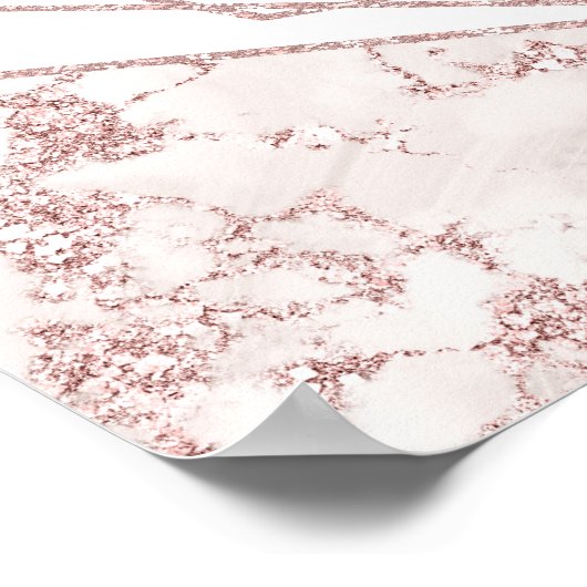 Blush Marble Floral Sign Ons Guestbook Tabelteken Poster (Hoek)