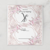 Blush Marble Geometrisch Lijst Zittafel Nummer Plaatskaartje (Buitenkant ongevouwen)