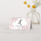 Blush Marble Geometrisch Lijst Zittafel Nummer Plaatskaartje (Achterkant)